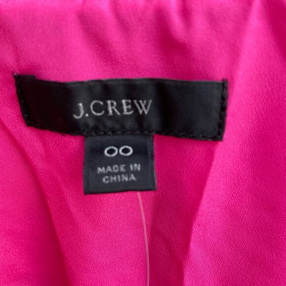 J. Crew Dress V-Neck Ruffle Mini Floral Faux Wrap Cap Sleeve Pink Size 00 NWT - Picture 9 of 9